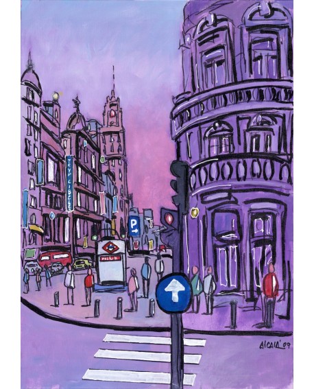 ALCALA: PLAZA DE CALLAO DE GRAN VIA MADRID. PINTURA URBANA COMIC Home