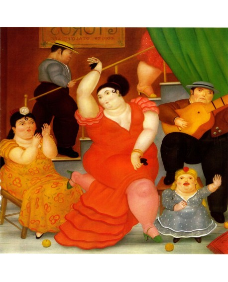 Botero Flamenca Gitana Bailando cuadro Naif Arte Latino de Colombia Home