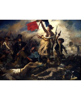 Delacroix La Libertad Guiando al pueblo Cuadro clasico frances Pintura Giclee