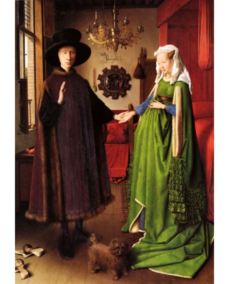 Jan Van Eyck Retrato de la Familia Arnolfini y su esposa reproduccion Home