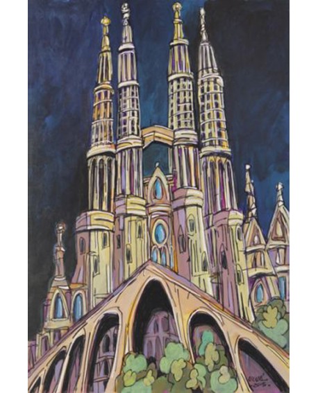 JOSE ALCALA LA SAGRADA FAMILIA BARCELONA CUADRO NAIF MODERNO MURAL Home