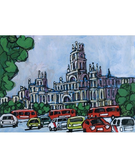 Alcala : Palacio Ayuntamiento de Madrid. Cuadro Comic. Pintura Moderna Home
