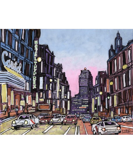 Alcala : Capitol en Gran Via en Madrid. Cuadro Comic. Pintura Moderna Home