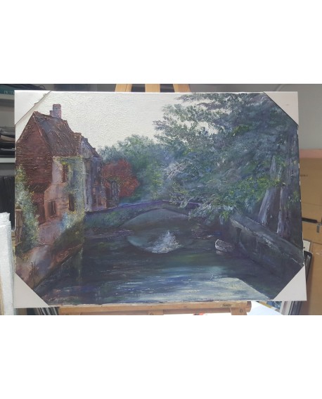 Villalobos paisaje portugues en Oleo original lienzo Pintado Home