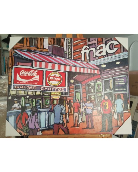 J. Alcala 80x65 coca cola, mahou y churros pintura Naif original Home
