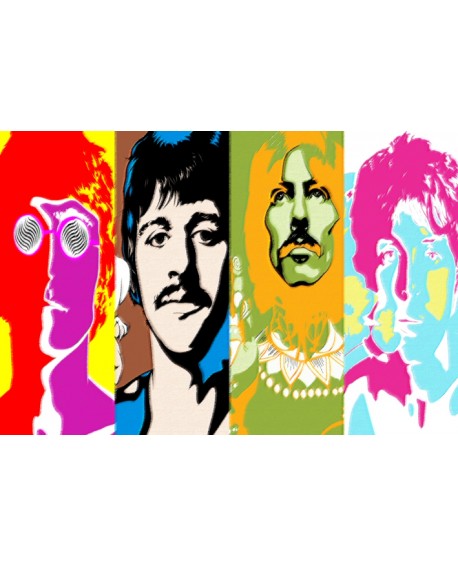 the beatles psicodelico john paul george ringo colores vivos pop art Home