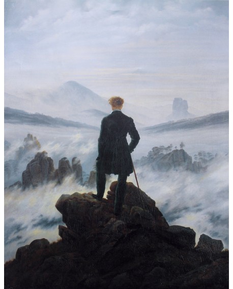 Friedrich: El caminante sobre el mar de nubes. Cuadro en Reproducción Home