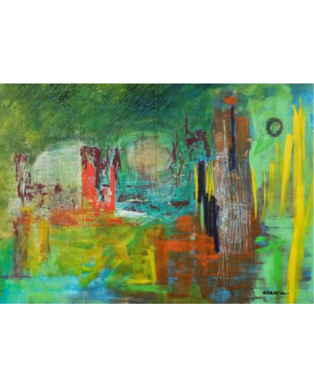 LUCIA CIARCIA Cuadro Original \\"FUTURO\\" Oleo Acrilico en lienzo 140x100 cm Home