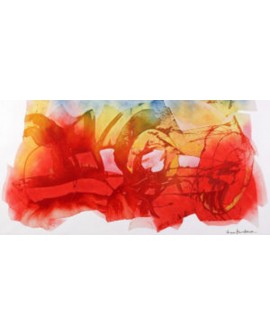 nino mustica cuadro mural rojo grande abstracto 2010