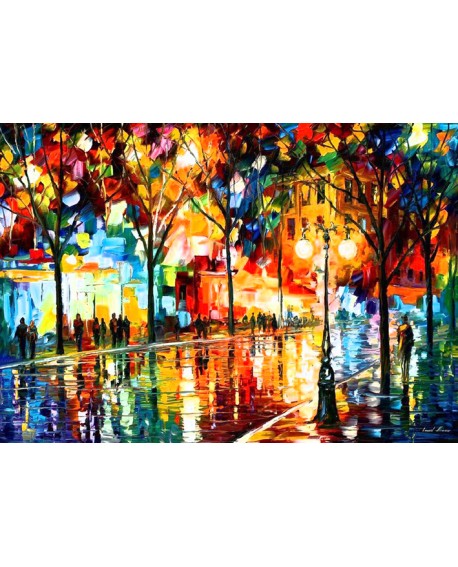 Leonid Afremow paris bajo la lluvia cuadro abstracto impresionista Home