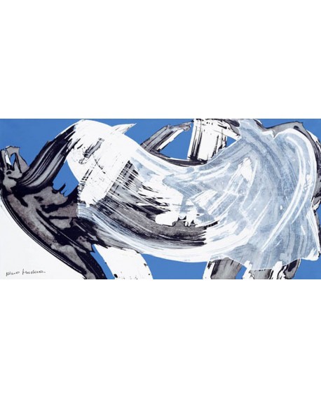 nino mustica cuadro mural grande abstracto azul Cuadros Horizontales