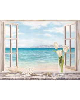 remy dellal cuadro mural trampantojo ventana al mar Cuadros Horizontales