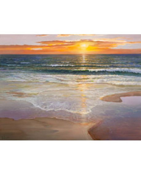 adriano galasso cuadro mural paisaje el alba sobre playa Cuadros Horizontales