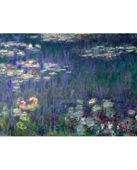 monet cuadro impresionista plantas y flores en lago Home
