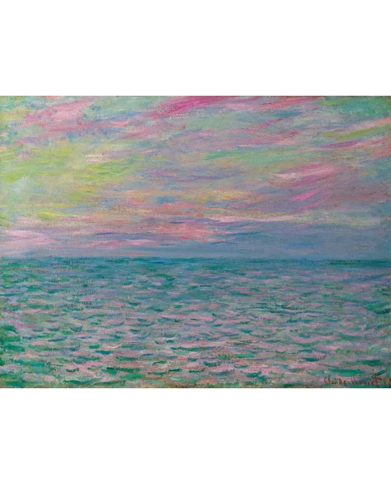 monet cuadro impresionista puesta de sol sobre mar ...