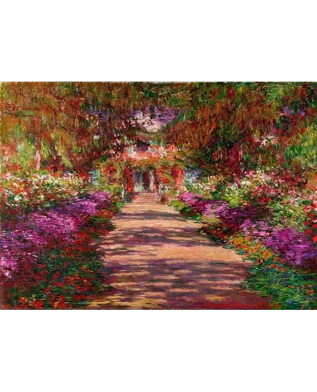 monet cuadro impresionista paisaje jardin en primavera Home