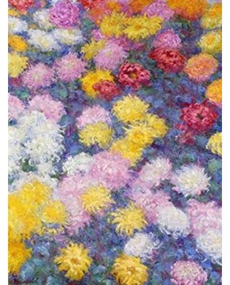 monet cuadro impresionista paisaje flores de crisantemos Home