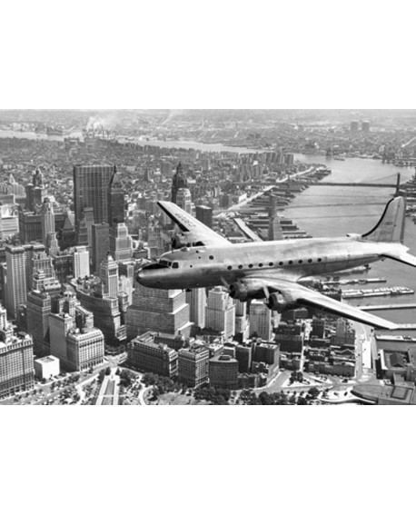 Fotografia vintage cuadro avion sobre manhattan nyc Home