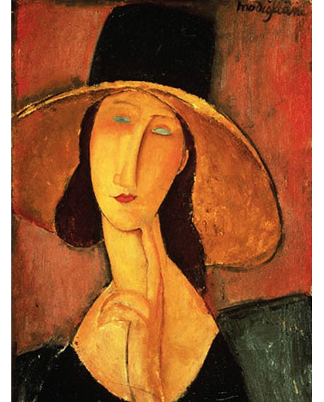 modigliani retrato mujer impresionista con sombrero Home