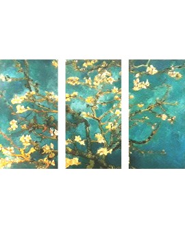 Van Gogh Triptico Arbol Almendro en flor impresionista Cuadros Horizontales