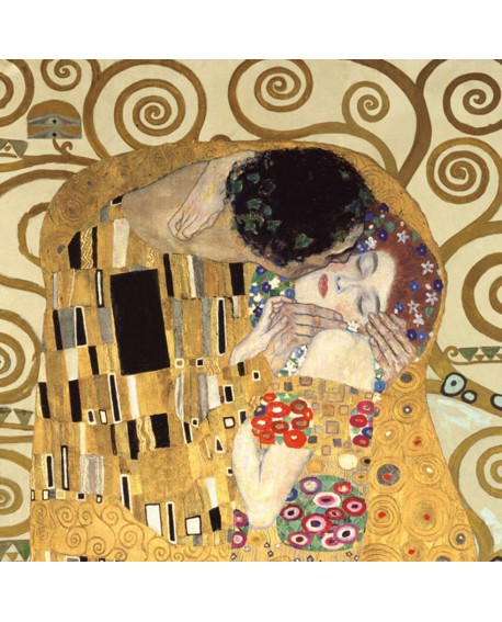gustav klimt el BESO fantasia cuadro impresionista Home