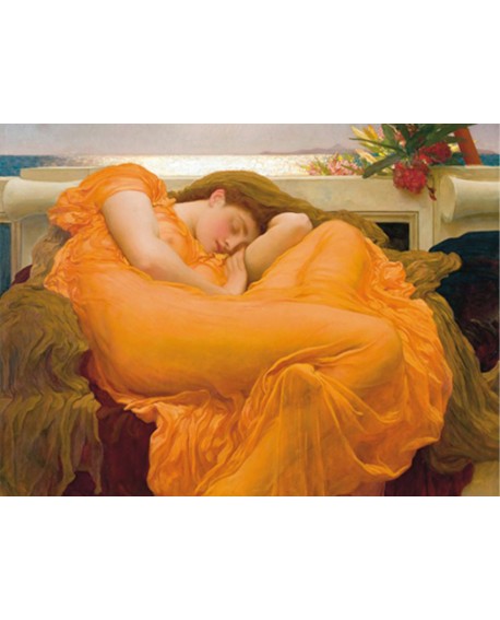 leighton cuadro prerrafaelita flaming june naranja Home
