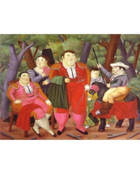 Cuadrilla toreros arte naif fernando botero colombiano Home