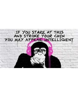 Banksy arte graffiti urbano panoramico el mono sabio Cuadros Horizontales