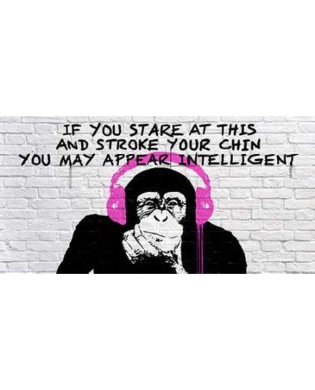 Banksy arte graffiti urbano panoramico el mono sabio Cuadros Horizontales