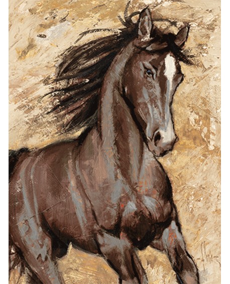 LUIGI FLORIO CUADRO RETRATO CABALLO NEGRO SALVAJE Home
