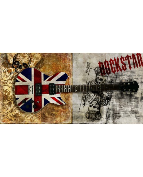 STEVEN HILL CUADRO GUITARRA INGLESA MURAL PANORAMICO BAR Cuadros Horizontales