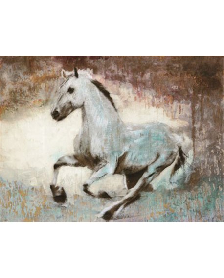 DARIO MOSCHETTA CUADRO MURAL CABALLO BLANCO GALOPE Home