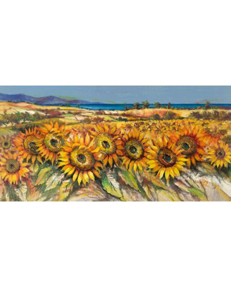 luigi florio cuadro mural panoramico campo girasoles Cuadros Horizontales