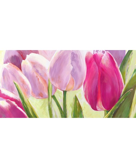 leonardo sanna cuadro flores tulipanes violeta panoramico Cuadros Horizontales