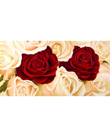 serena biffi cuadro mural flores rosas blancas Cuadros Horizontales