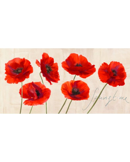 teo rizzardi cuadro flores amapolas acuarela Cuadros Horizontales