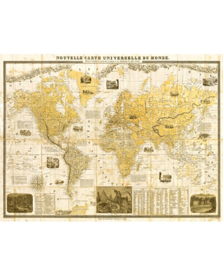 JOANNOO CUADRO MAPA DEL MUNDO 1859 MURAL HORIZONTAL Home
