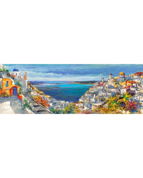FLORIO CUADRO MEGA PANORAMICO SKYLINE SANTORINI ABSTRACTO Home