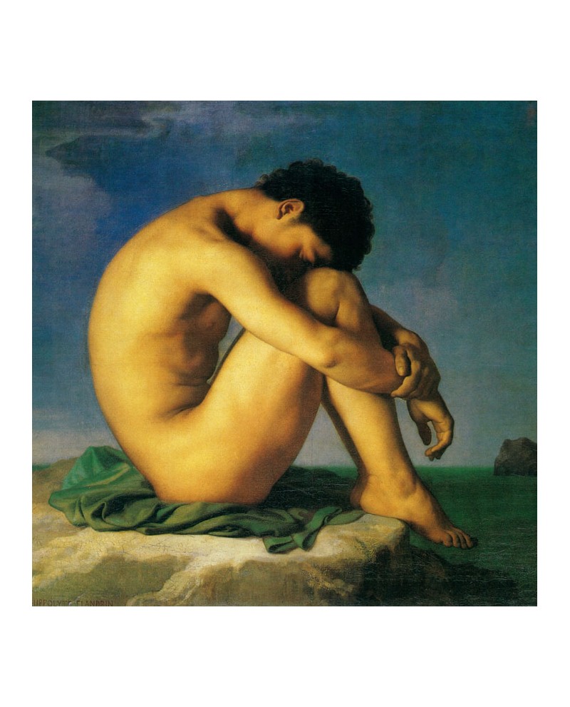 Fandrin Desnudo frente al mar hombre desnudo clasico cuadro reprodu...
