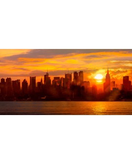 GREEN CUADRO FOTOGRAFIA MANHATTAN NEW YORK AMANECER Cuadros Horizontales