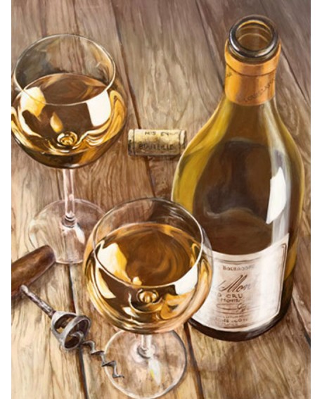 SANDRO FERRARI BODEGON REALISTA VINO BLANCO PINTURA Home